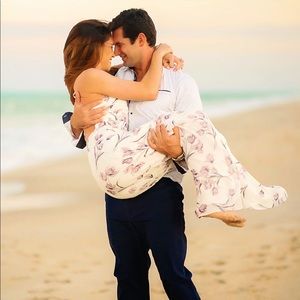 Lulus Maxi White, backless halter dress